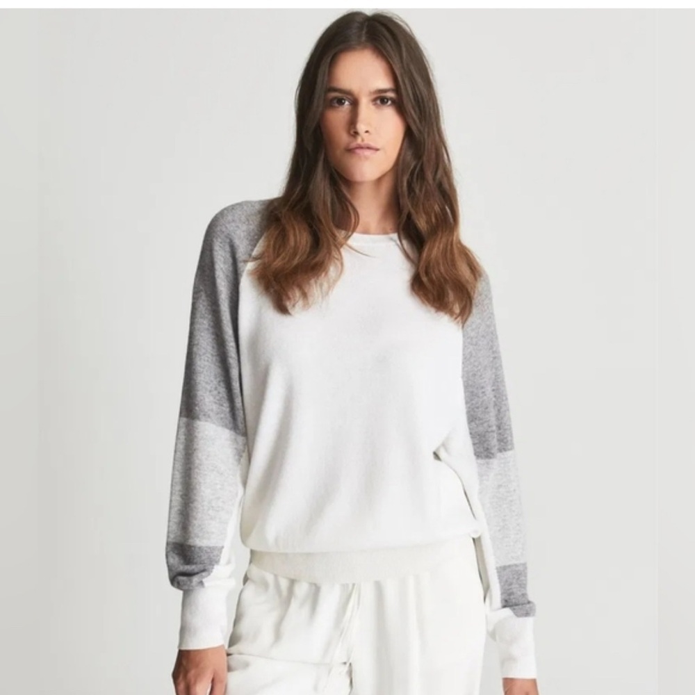 REISS Reina Cashmere Blend Color-block Sweater, Size M